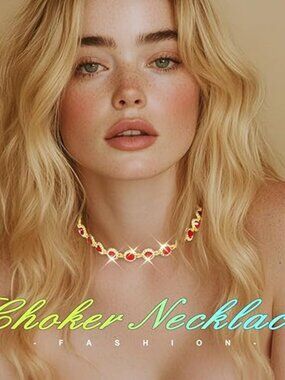 Crystal Rhinestone Choker Necklace Gold Chain Party Prom Jewelry